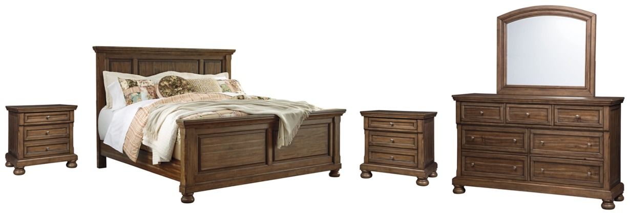 Signature Design by Ashley® Flynnter 5-Piece Medium Brown King Panel Bed Set-0