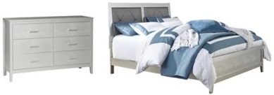 Signature Design by Ashley® Olivet 2-Piece Silver King Panel Bed Set-0