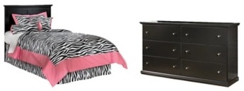 Signature Design by Ashley® Maribel 2-Piece Black Twin Panel Headboard Set-0
