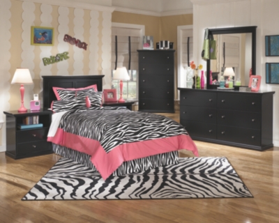 Signature Design by Ashley® Maribel 2-Piece Black Twin Panel Headboard Set-3