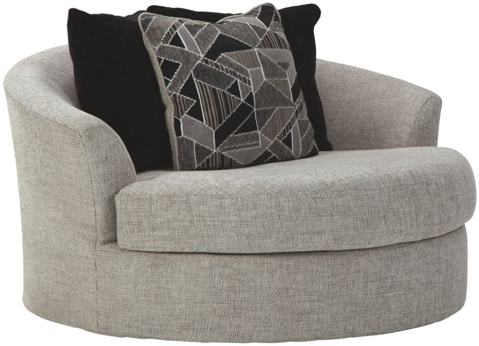 Benchcraft Megginson Storm Oversized Round Swivel Chair The Cleveland Furniture Company Parma Mentor Brooklyn Twinsburg Brunswick OH