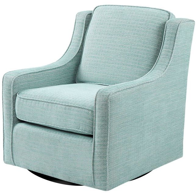 Olliix by Madison Park Dusty Aqua Harris Chenille Swivel Chair | Bob ...